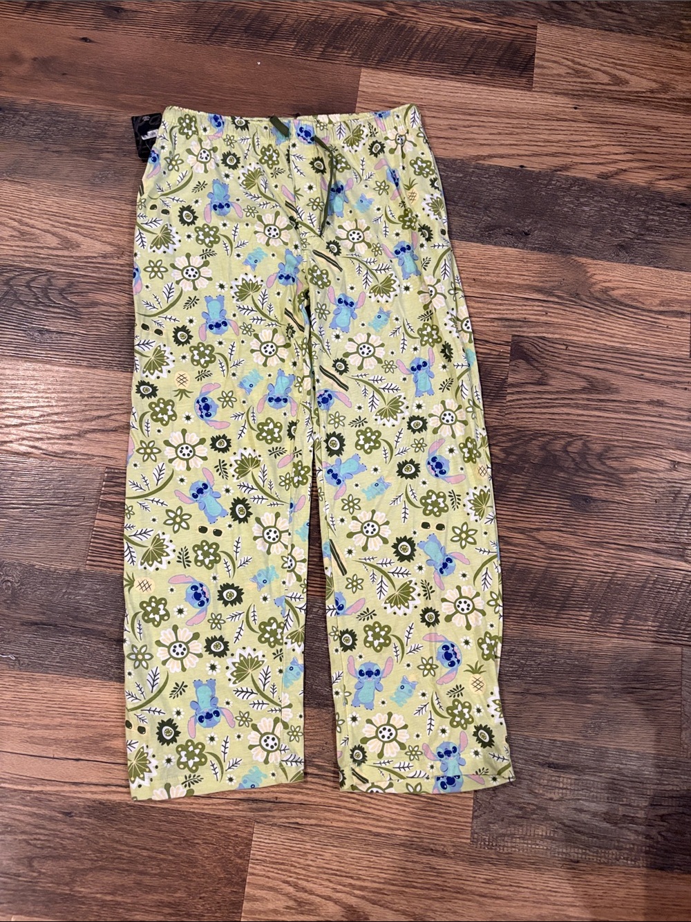 Disney Light Green Floral & Blue Bear Kids Pajama Pants